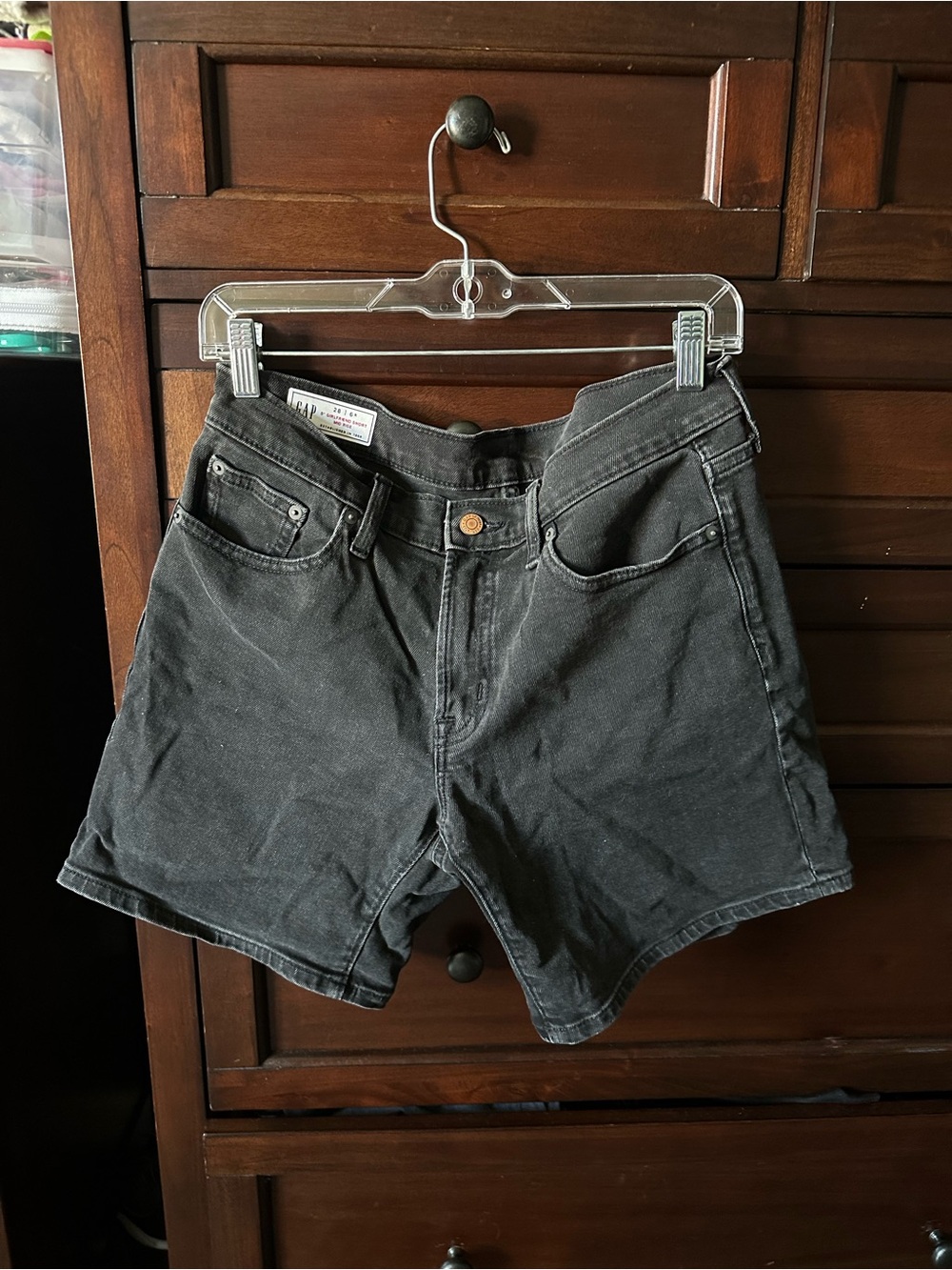 GAP Women's Black High-Rise Denim Shorts
